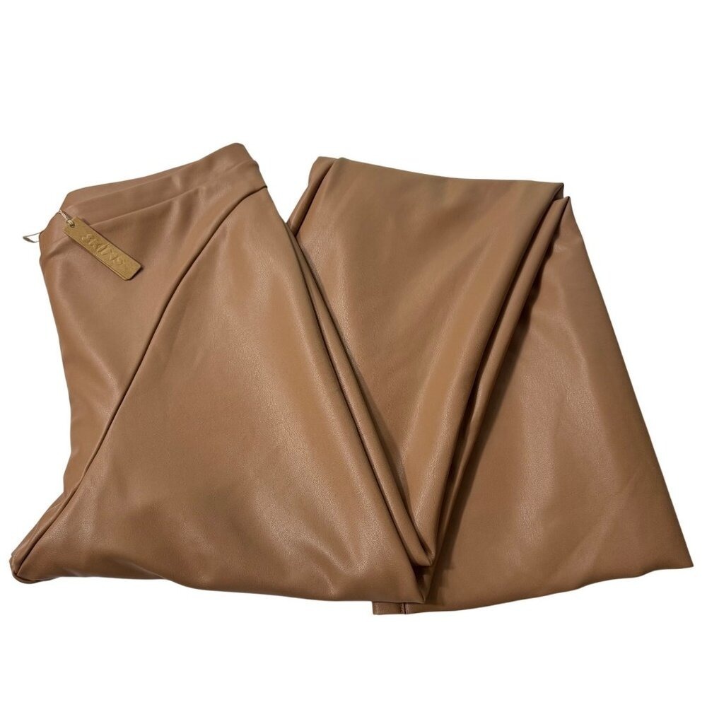SKIMS Faux Leather Tube Top + Boot Cut Pant Set Sienna‎ 3X - Picture 7 of 15